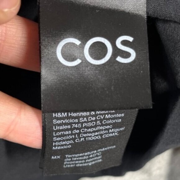 COS Shirt Mens Medium Black Long Sleeve Regular Fit Lightweight Cotton Top - Picture 3 of 8